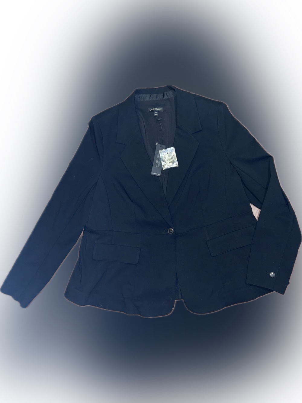 NWT Lane Bryant Sexy Stretch Black Modern Classic Sleek Office Blazer Jacket 22